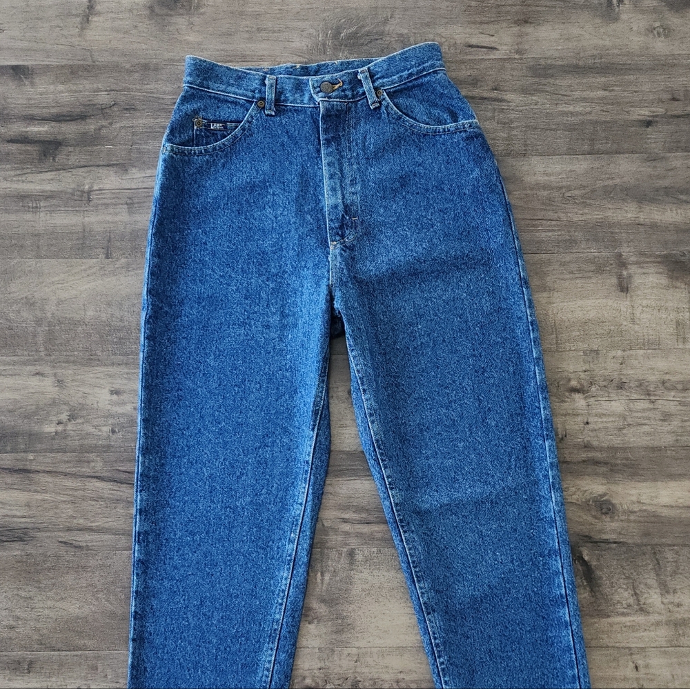 VTG Lee Relaxed Fit Tapered Leg Blue Jeans Women's Size 10 Long NWT - Picture 3 of 16